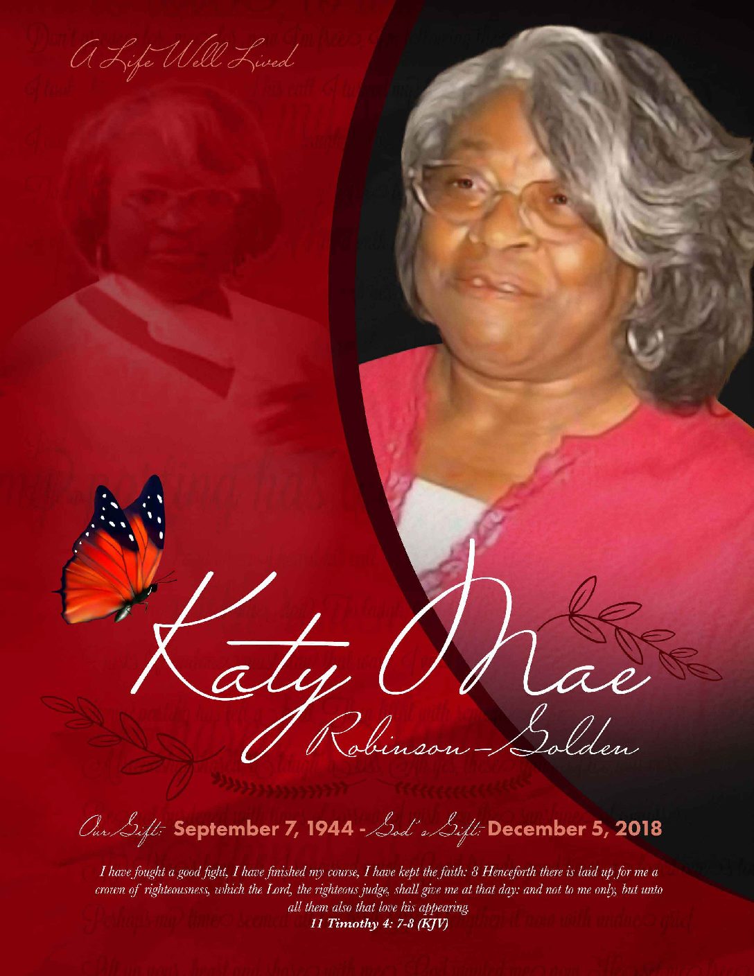 Katy Mae Robinson-Golden 1944 – 2018