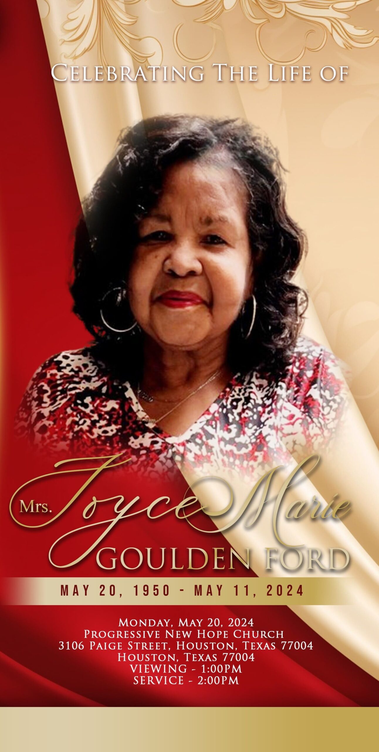 Joyce Marie Goulden Ford 1950 – 2024