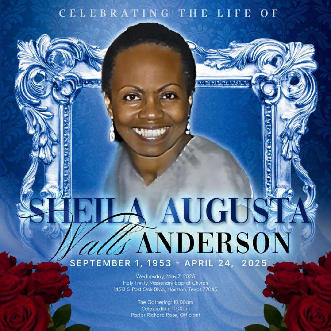 Sheila Augusta Walls Anderson 1953 – 2025