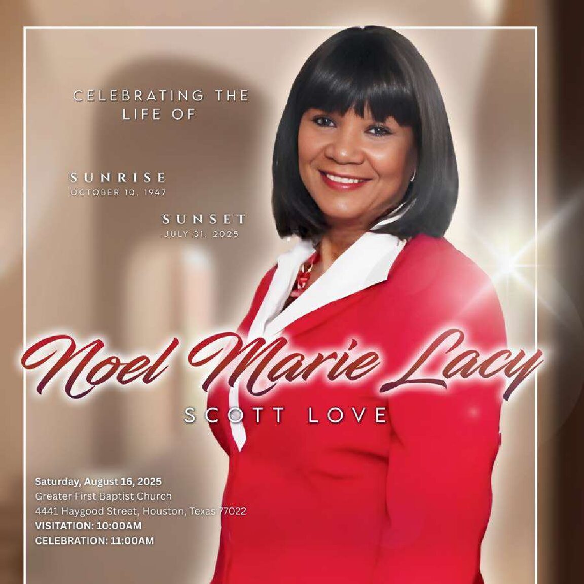 Noel Marie Lacy Scott Love 1947 – 2025