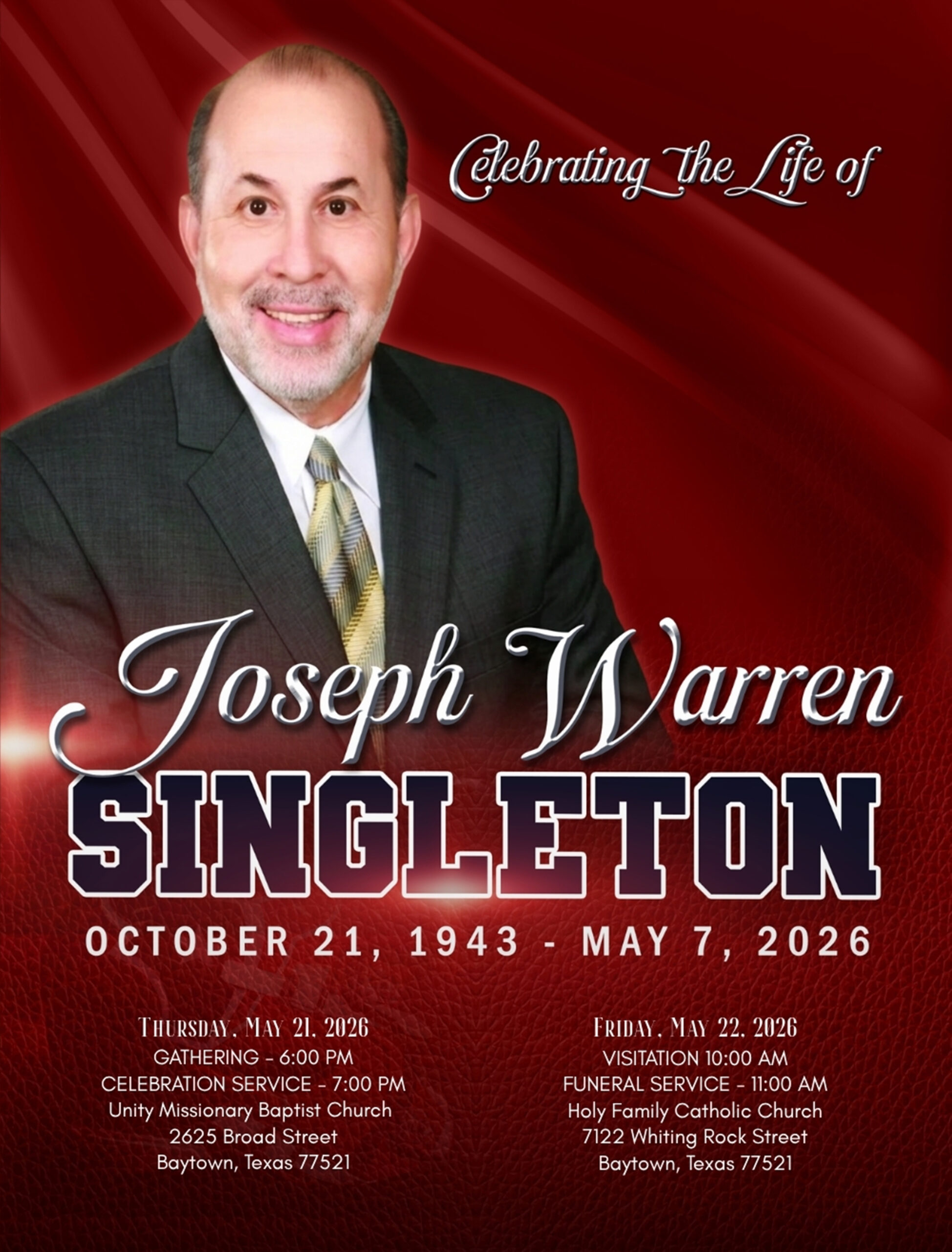 Joseph Warren Singleton 1943 – 2026