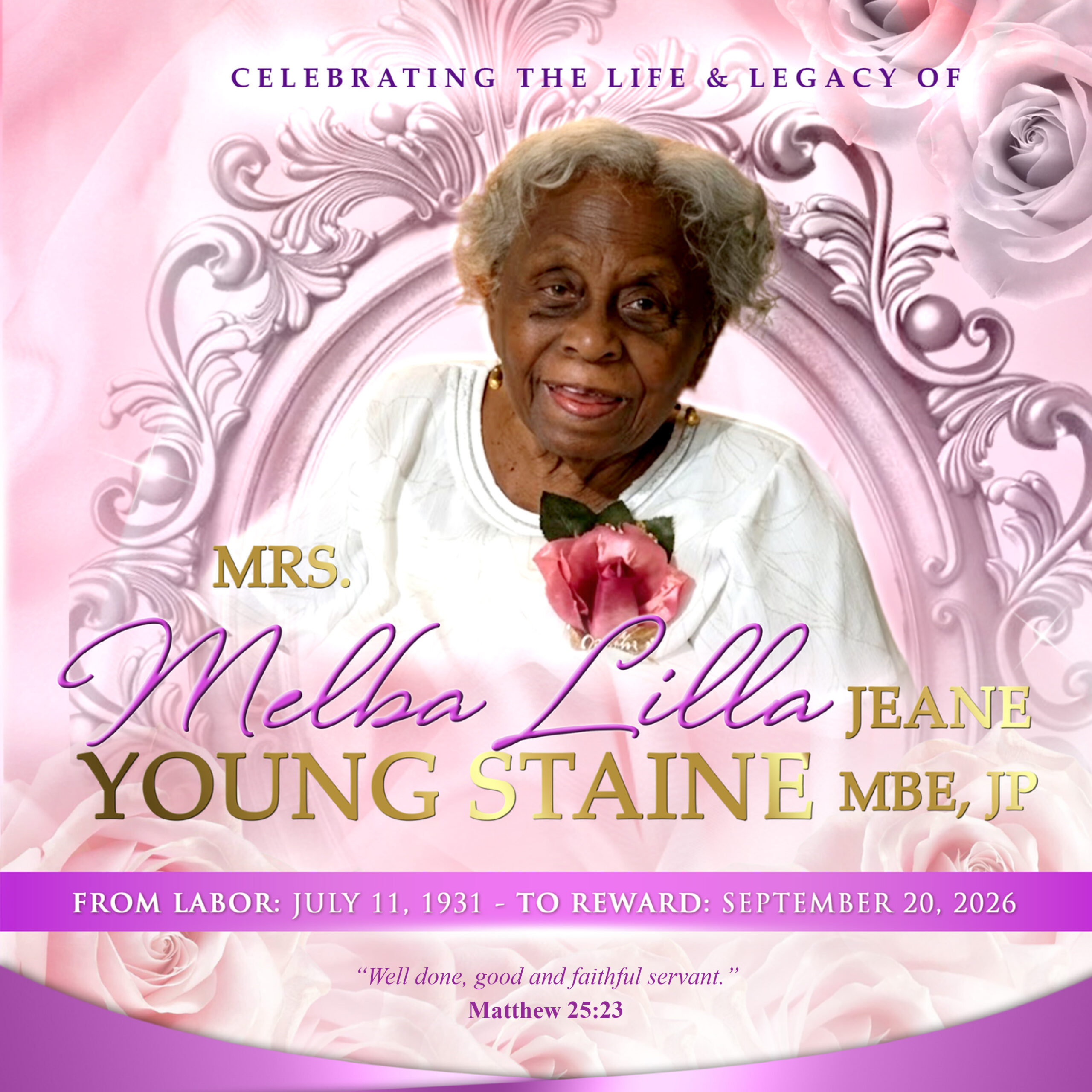 Melba Lilla Jeane Young Staine 1931-2026
